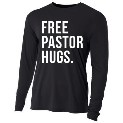 Free Pastor Hugs Funny Bible Church Humor Christian Greeter Cooling Performance Long Sleeve Crew