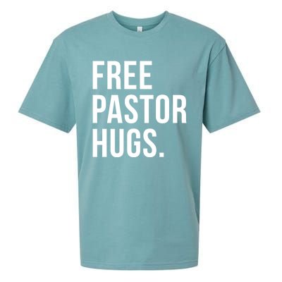 Free Pastor Hugs Funny Bible Church Humor Christian Greeter Sueded Cloud Jersey T-Shirt