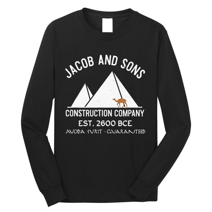 Funny Passover Hebrew Construction Egypt Pyramids Builders Long Sleeve Shirt