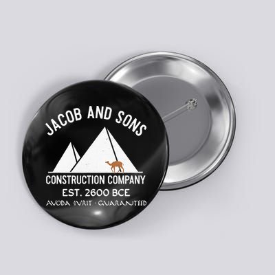 Funny Passover Hebrew Construction Egypt Pyramids Builders Button