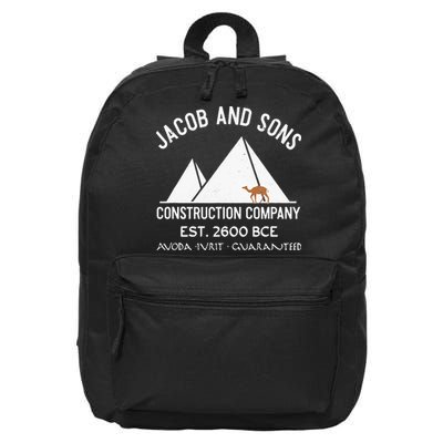 Funny Passover Hebrew Construction Egypt Pyramids Builders 16 in Basic Backpack