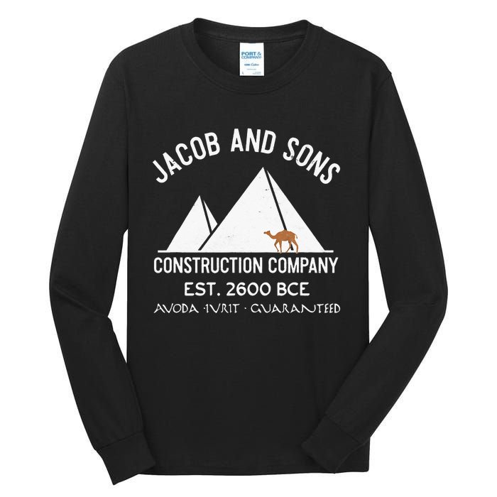 Funny Passover Hebrew Construction Egypt Pyramids Builders Tall Long Sleeve T-Shirt