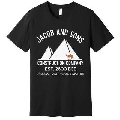 Funny Passover Hebrew Construction Egypt Pyramids Builders Premium T-Shirt