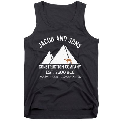 Funny Passover Hebrew Construction Egypt Pyramids Builders Tank Top