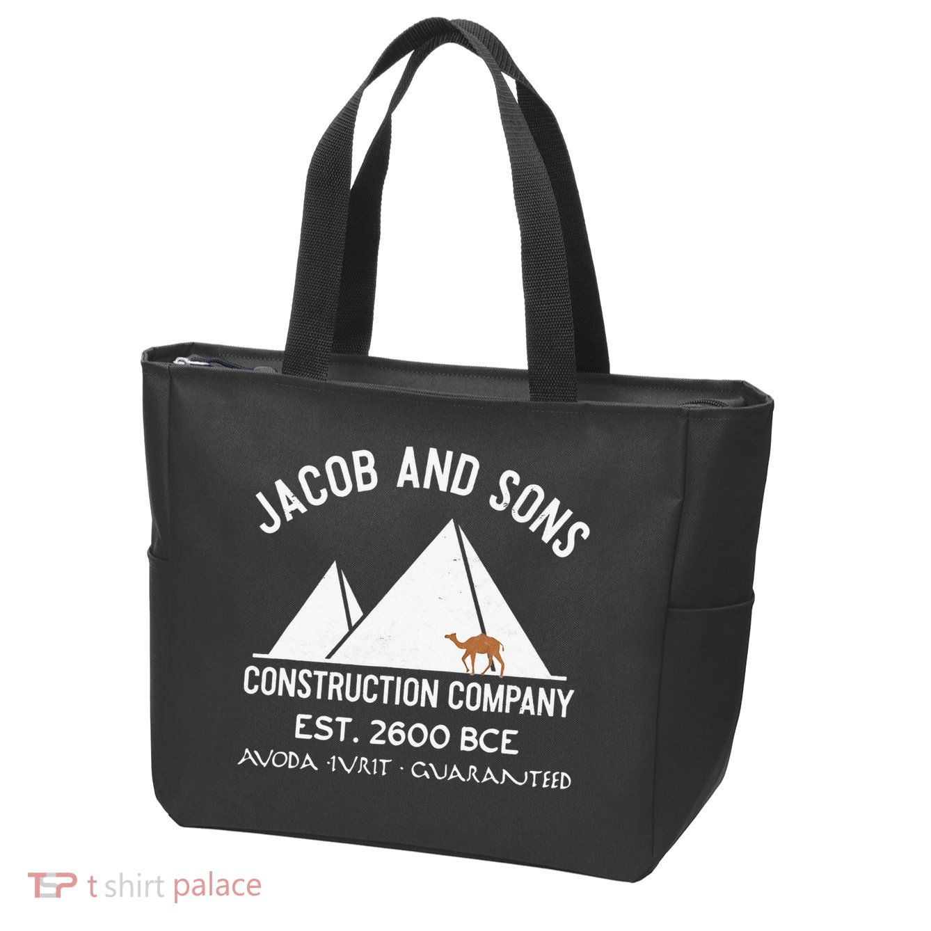 Funny Passover Hebrew Construction Egypt Pyramids Builders Zip Tote Bag