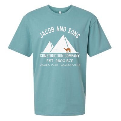 Funny Passover Hebrew Construction Egypt Pyramids Builders Sueded Cloud Jersey T-Shirt