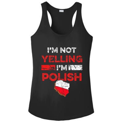 Funny Polish Heritage Meme IM Not Yelling IM Polish Pride Ladies PosiCharge Competitor Racerback Tank