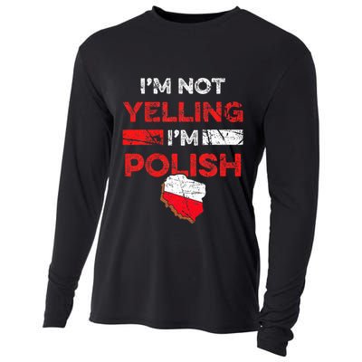 Funny Polish Heritage Meme IM Not Yelling IM Polish Pride Cooling Performance Long Sleeve Crew