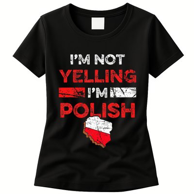 Funny Polish Heritage Meme IM Not Yelling IM Polish Pride Womens T-Shirt