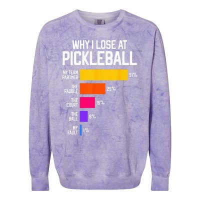 Funny Pickleball Humor Why I Lose Black Classic Fit Crew Neck Short Sleeve Colorblast Crewneck Sweatshirt