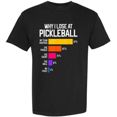 Funny Pickleball Humor Why I Lose Black Classic Fit Crew Neck Short Sleeve Garment-Dyed Heavyweight T-Shirt