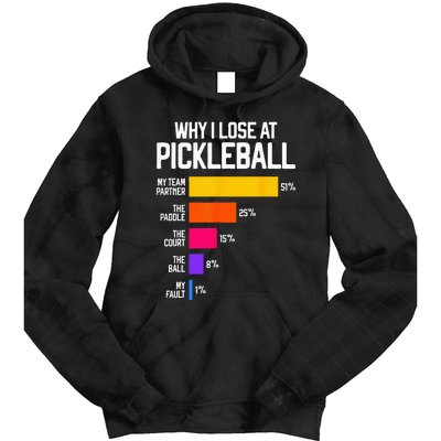 Funny Pickleball Humor Why I Lose Black Classic Fit Crew Neck Short Sleeve Tie Dye Hoodie