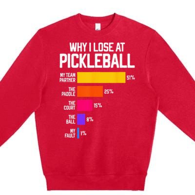 Funny Pickleball Humor Why I Lose Black Classic Fit Crew Neck Short Sleeve Premium Crewneck Sweatshirt