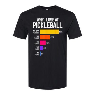 Funny Pickleball Humor Why I Lose Black Classic Fit Crew Neck Short Sleeve Softstyle CVC T-Shirt