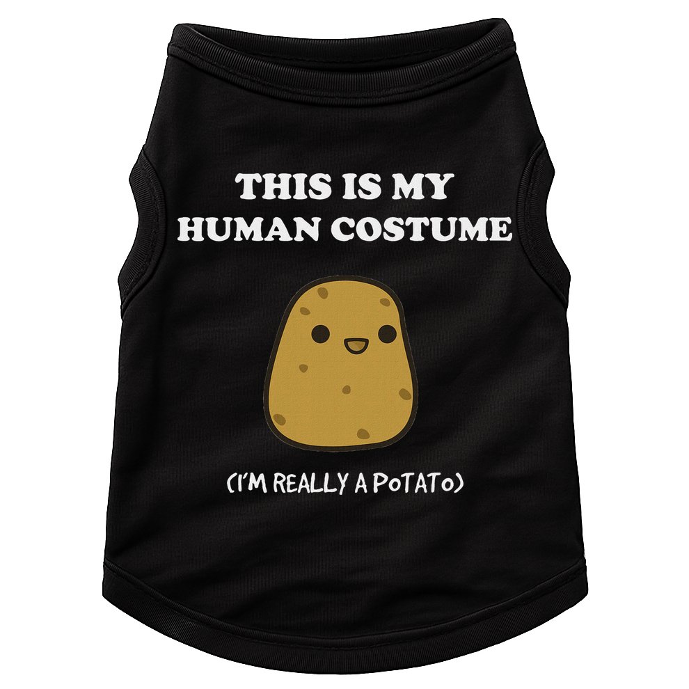 Funny Potato Humour This Is My Human Costume Halloween Potato Doggie Tank