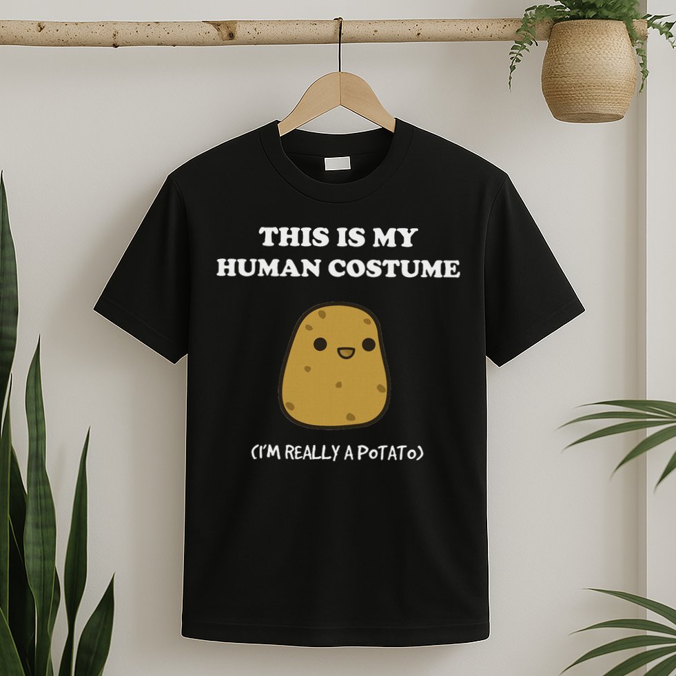 Funny Potato Humour This Is My Human Costume Halloween Potato T-Shirt
