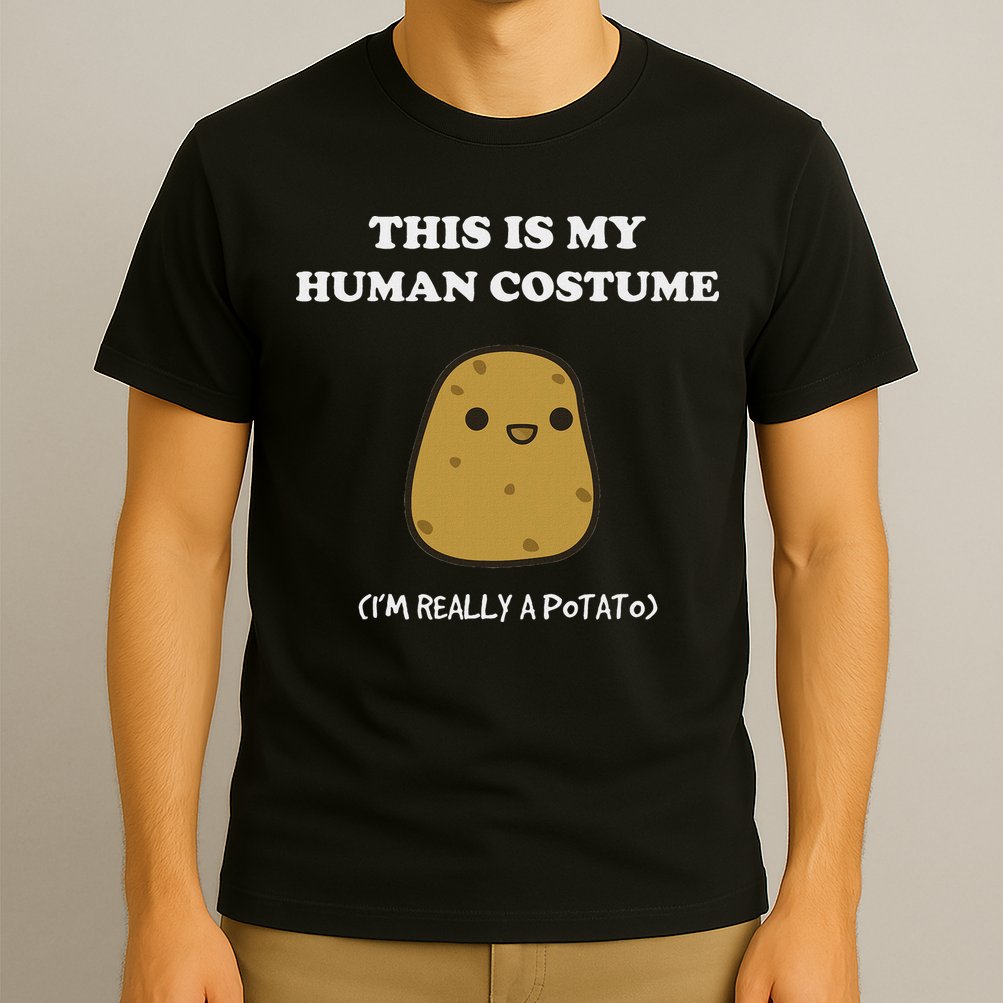 Funny Potato Humour This Is My Human Costume Halloween Potato T-Shirt
