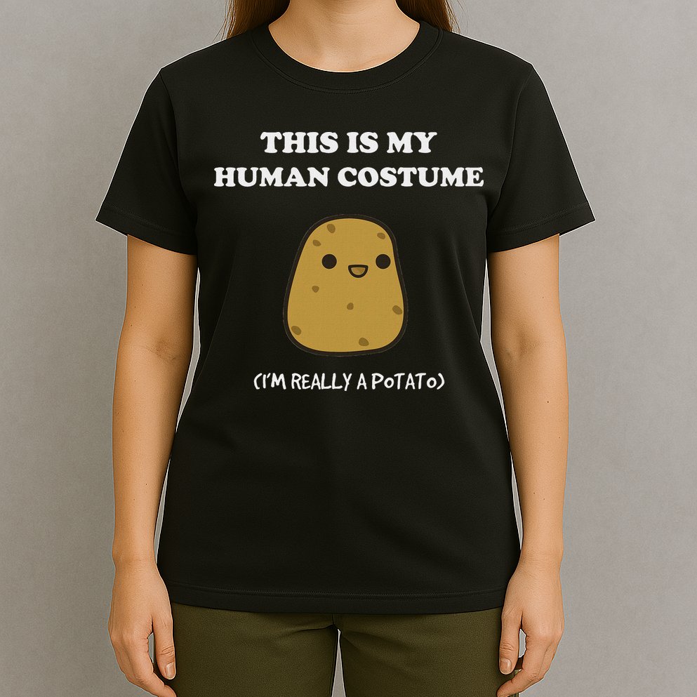 Funny Potato Humour This Is My Human Costume Halloween Potato T-Shirt