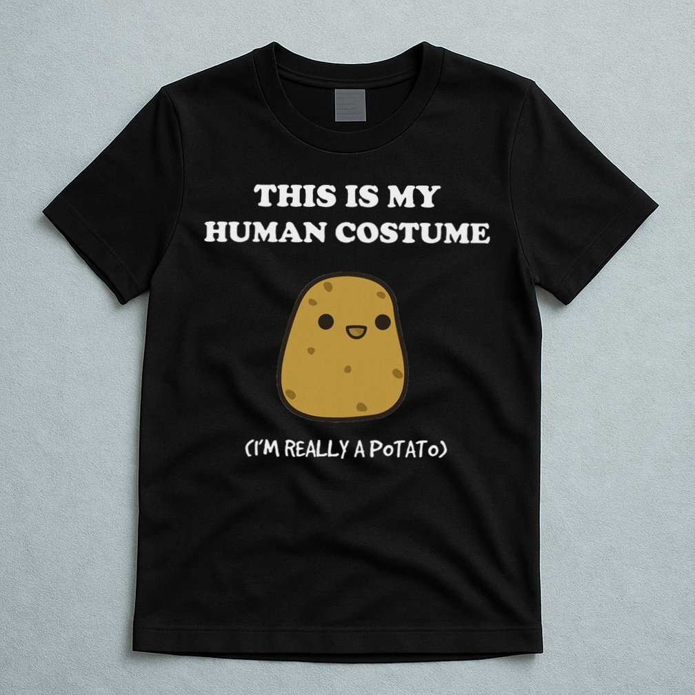 Funny Potato Humour This Is My Human Costume Halloween Potato T-Shirt