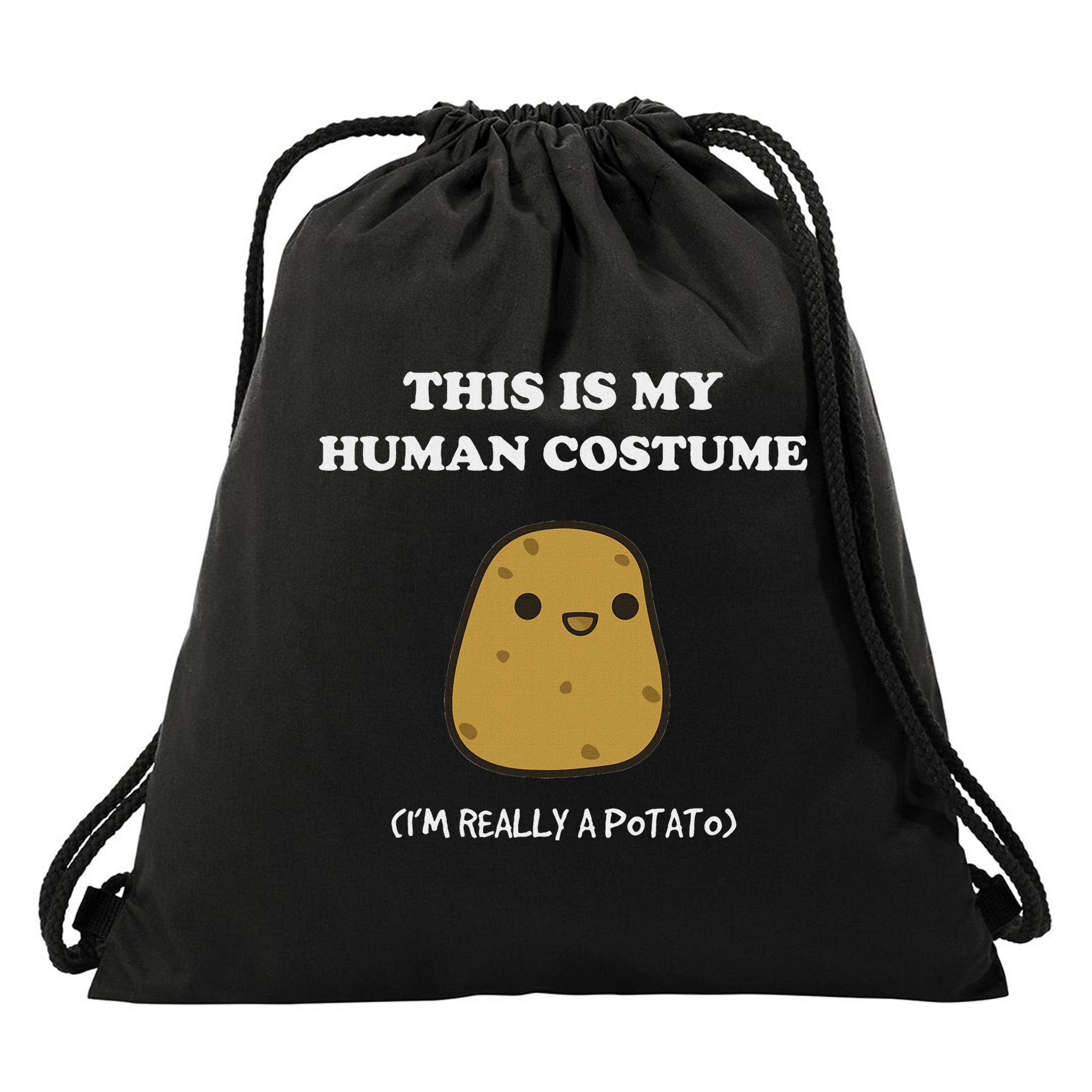 Funny Potato Humour This Is My Human Costume Halloween Potato Drawstring Bag