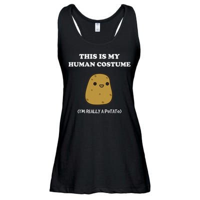 Funny Potato Humour This Is My Human Costume Halloween Potato Ladies Essential Flowy Tank