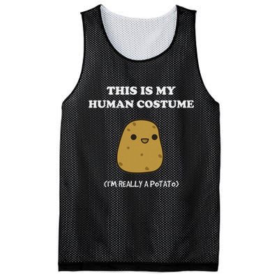 Funny Potato Humour This Is My Human Costume Halloween Potato Mesh Reversible Basketball Jersey Tank