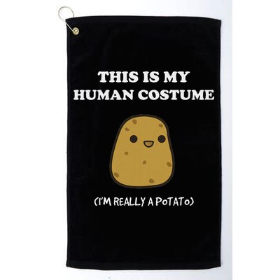 Funny Potato Humour This Is My Human Costume Halloween Potato Golf Towel