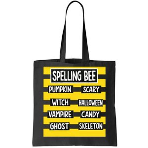 Funny Pun Halloween Costume For Teachers Spelling Bee Tote Bag