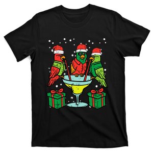 Festive Parrots Hilarious Santa Birds for Christmas Holidays T-Shirt