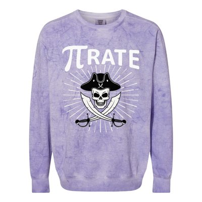 Funny Pi-Rate Happy Pi Day Math Pirate Pun Colorblast Crewneck Sweatshirt