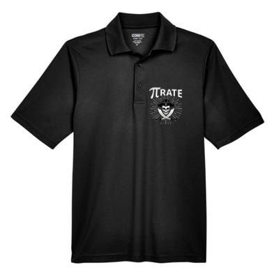 Funny Pi-Rate Happy Pi Day Math Pirate Pun Men's Origin Performance Pique Polo