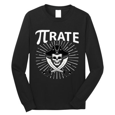 Funny Pi-Rate Happy Pi Day Math Pirate Pun Long Sleeve Shirt