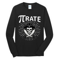 Funny Pi-Rate Happy Pi Day Math Pirate Pun Tall Long Sleeve T-Shirt