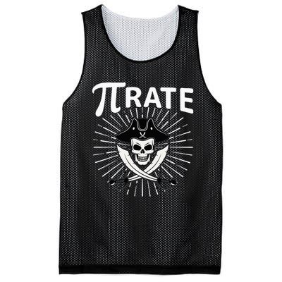 Funny Pi-Rate Happy Pi Day Math Pirate Pun Mesh Reversible Basketball Jersey Tank