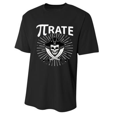 Funny Pi-Rate Happy Pi Day Math Pirate Pun Performance Sprint T-Shirt