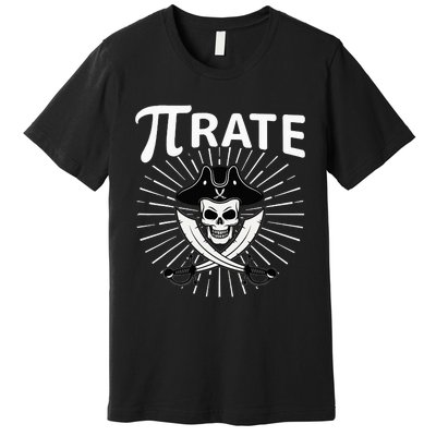 Funny Pi-Rate Happy Pi Day Math Pirate Pun Premium T-Shirt