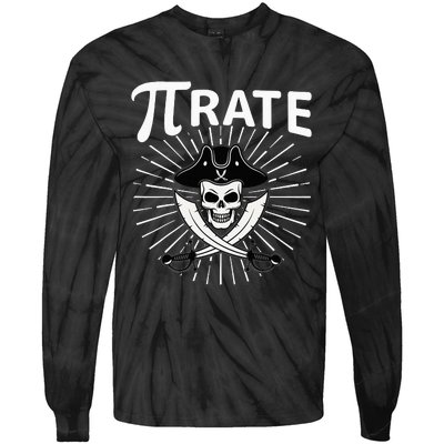 Funny Pi-Rate Happy Pi Day Math Pirate Pun Tie-Dye Long Sleeve Shirt