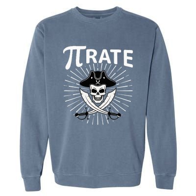 Funny Pi-Rate Happy Pi Day Math Pirate Pun Garment-Dyed Sweatshirt