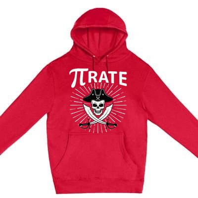 Funny Pi-Rate Happy Pi Day Math Pirate Pun Premium Pullover Hoodie