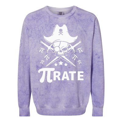 Funny Pi-Rate Happy Pi Day Math Pirate Pun Colorblast Crewneck Sweatshirt