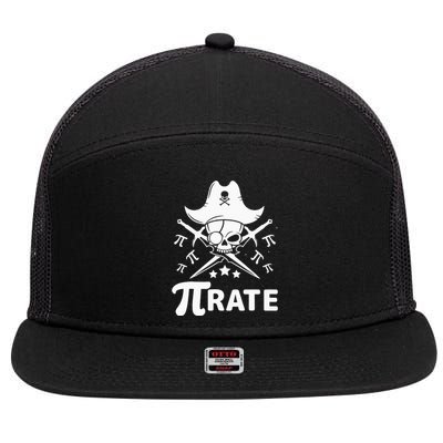 Funny Pi-Rate Happy Pi Day Math Pirate Pun 7 Panel Mesh Trucker Snapback Hat