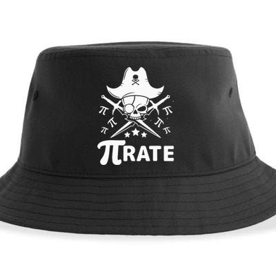 Funny Pi-Rate Happy Pi Day Math Pirate Pun Sustainable Bucket Hat