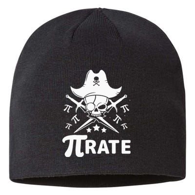 Funny Pi-Rate Happy Pi Day Math Pirate Pun Sustainable Beanie