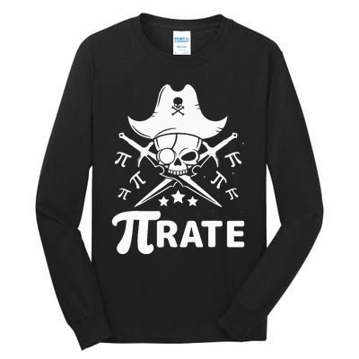 Funny Pi-Rate Happy Pi Day Math Pirate Pun Tall Long Sleeve T-Shirt