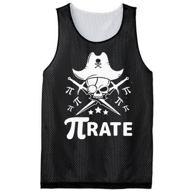 Funny Pi-Rate Happy Pi Day Math Pirate Pun Mesh Reversible Basketball Jersey Tank