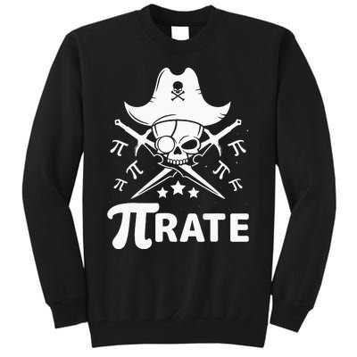 Funny Pi-Rate Happy Pi Day Math Pirate Pun Tall Sweatshirt