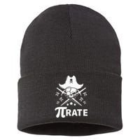 Funny Pi-Rate Happy Pi Day Math Pirate Pun Sustainable Knit Beanie