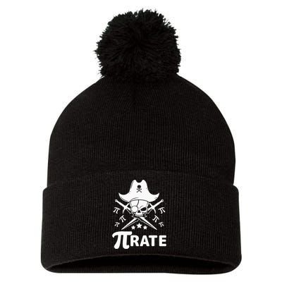 Funny Pi-Rate Happy Pi Day Math Pirate Pun Pom Pom 12in Knit Beanie