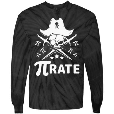 Funny Pi-Rate Happy Pi Day Math Pirate Pun Tie-Dye Long Sleeve Shirt