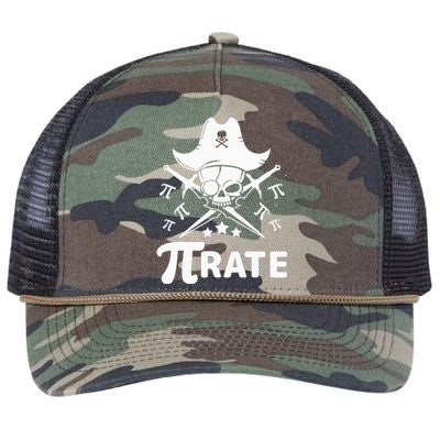 Funny Pi-Rate Happy Pi Day Math Pirate Pun Retro Rope Trucker Hat Cap